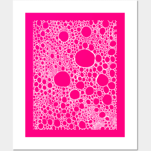 Dots pattern / circle pattern (white on fuchsia) Posters and Art